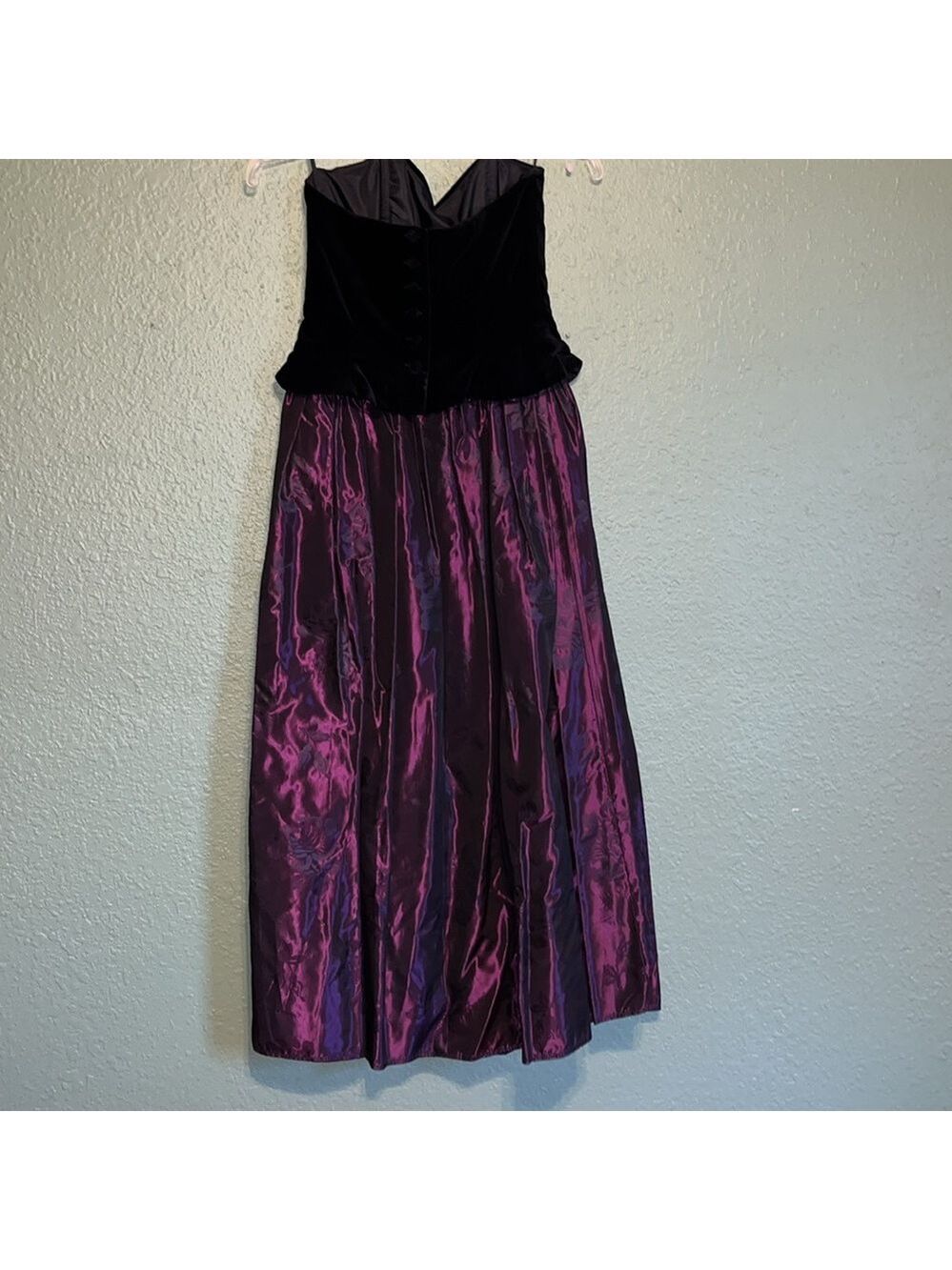 Laura Ashley Vintage 80s Velvet Strapless Gown - Picture 9 of 12